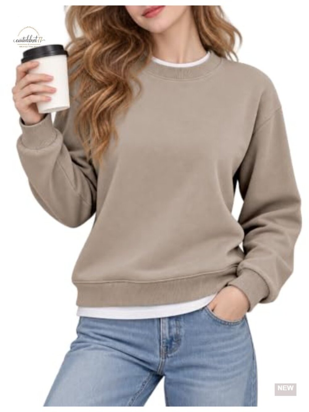 Womens 2 in 1 Contrast Color Pullover Sweatshirt Cotton Blend Loose Fit Crewneck